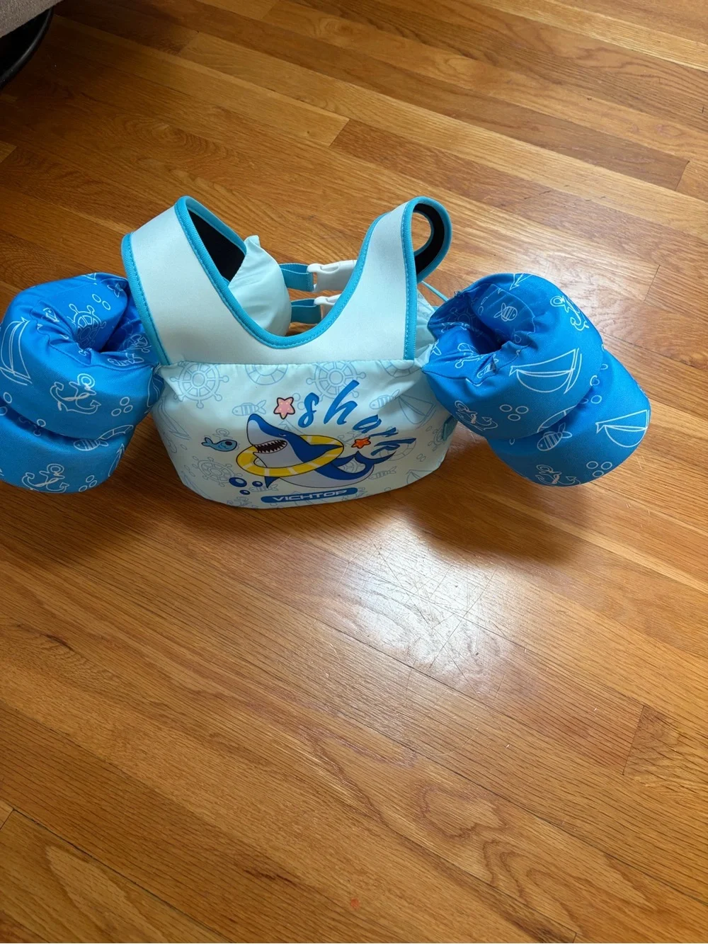 Adorable Kids Blue Shark Swim Vest with Arm Floats